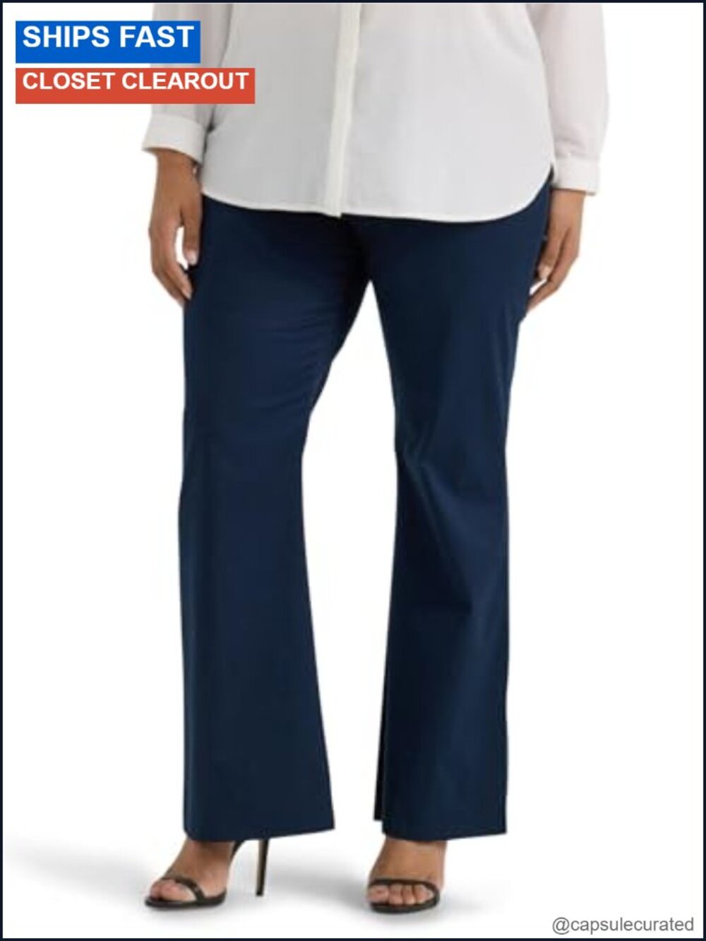 Wrinkle Free Mid Rise Bootcut Pants Stretch Regular Fit